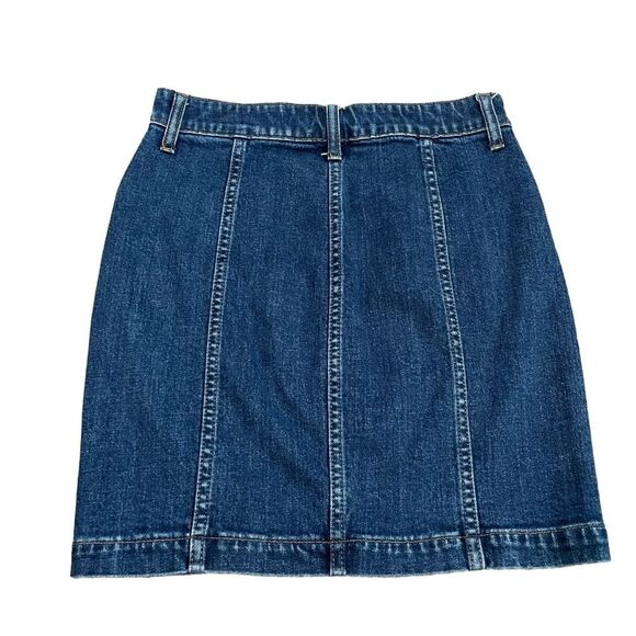 MADEWELL Stretch Denim Straight Mini Skirt in Pfeiffer Wash Size 26 - Picture 5 of 8